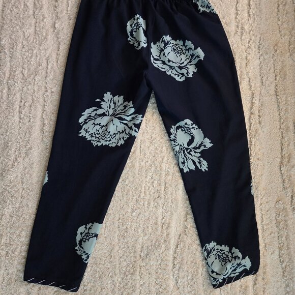 J. Crew Reese Reese Pants in Navy Blue Graphic Peony size 2 - Picture 10 of 11